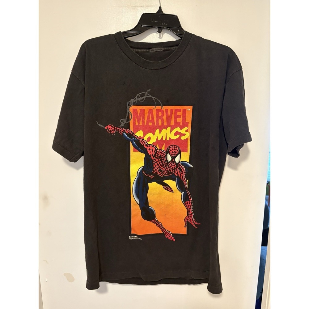 Vintage 1993 Marvel Spiderman T-shirt Single Stitch Size XL (Repaired)